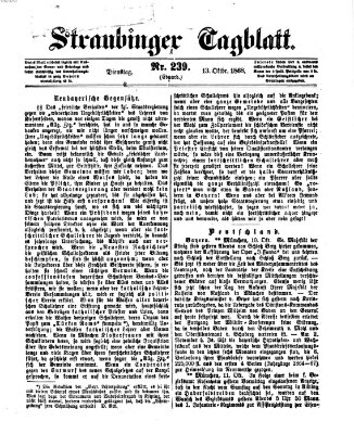 Straubinger Tagblatt Dienstag 13. Oktober 1868