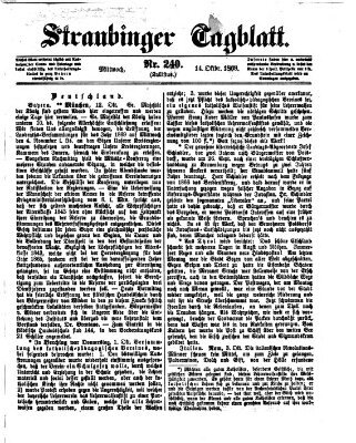 Straubinger Tagblatt Mittwoch 14. Oktober 1868