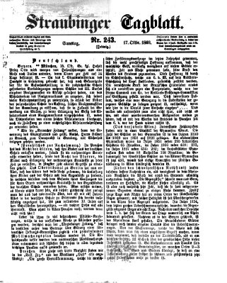 Straubinger Tagblatt Samstag 17. Oktober 1868