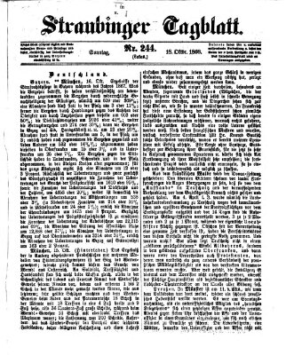 Straubinger Tagblatt Sonntag 18. Oktober 1868