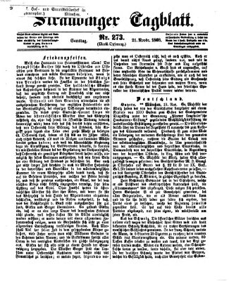 Straubinger Tagblatt Samstag 21. November 1868