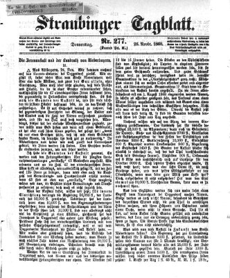 Straubinger Tagblatt Donnerstag 26. November 1868