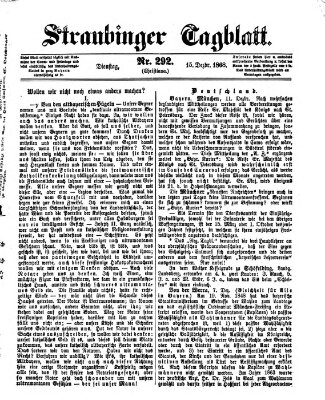 Straubinger Tagblatt Dienstag 15. Dezember 1868