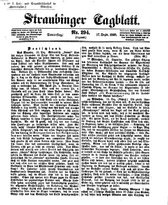 Straubinger Tagblatt Donnerstag 17. Dezember 1868