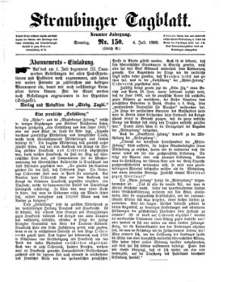 Straubinger Tagblatt Sonntag 4. Juli 1869