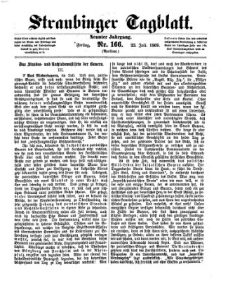 Straubinger Tagblatt Freitag 23. Juli 1869