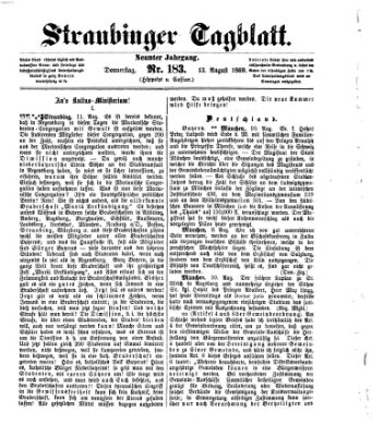 Straubinger Tagblatt Freitag 13. August 1869