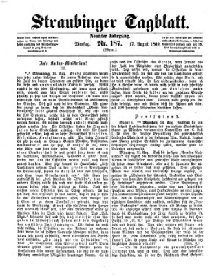 Straubinger Tagblatt Dienstag 17. August 1869