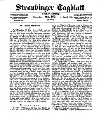 Straubinger Tagblatt Donnerstag 19. August 1869