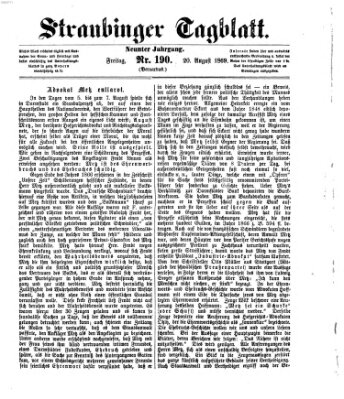 Straubinger Tagblatt Freitag 20. August 1869