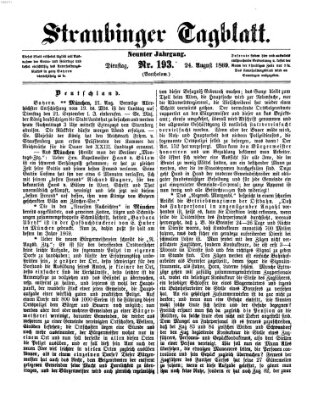 Straubinger Tagblatt Dienstag 24. August 1869