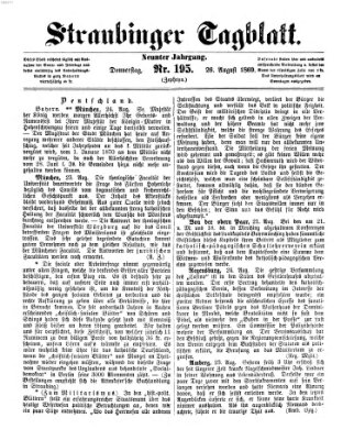 Straubinger Tagblatt Donnerstag 26. August 1869