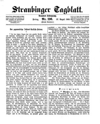 Straubinger Tagblatt Freitag 27. August 1869