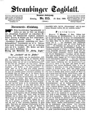 Straubinger Tagblatt Sonntag 19. September 1869