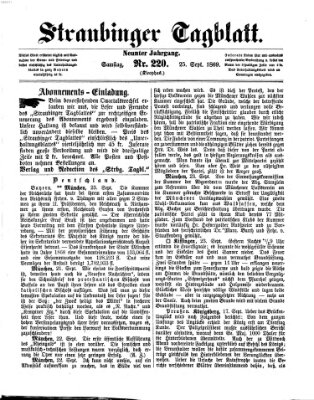 Straubinger Tagblatt Samstag 25. September 1869