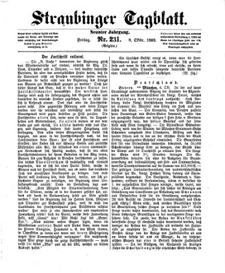 Straubinger Tagblatt Freitag 8. Oktober 1869