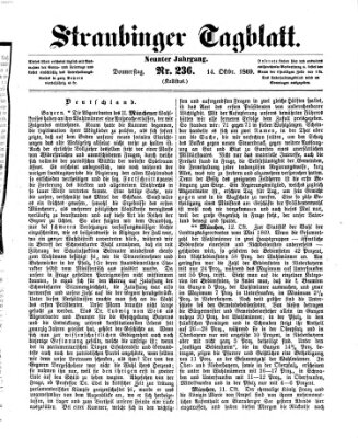 Straubinger Tagblatt Donnerstag 14. Oktober 1869