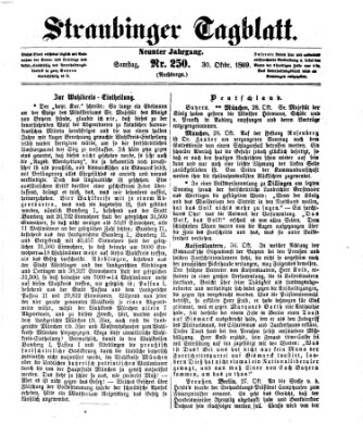 Straubinger Tagblatt Samstag 30. Oktober 1869