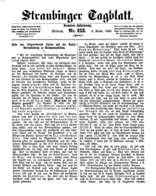 Straubinger Tagblatt Mittwoch 3. November 1869