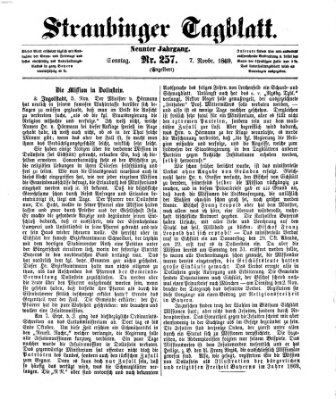 Straubinger Tagblatt Sonntag 7. November 1869