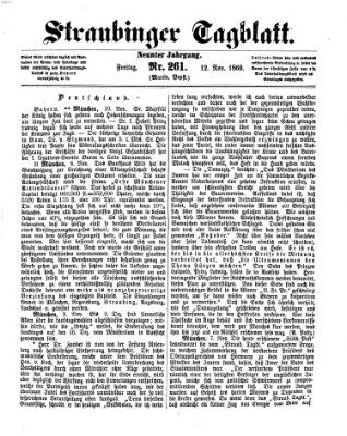 Straubinger Tagblatt Freitag 12. November 1869