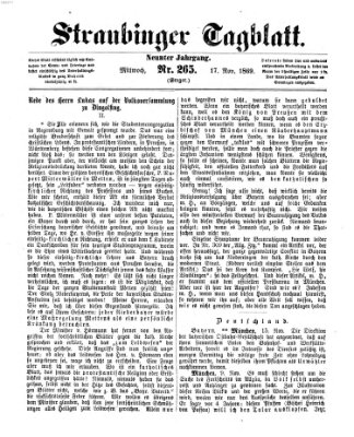 Straubinger Tagblatt Mittwoch 17. November 1869