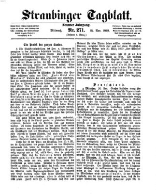 Straubinger Tagblatt Mittwoch 24. November 1869