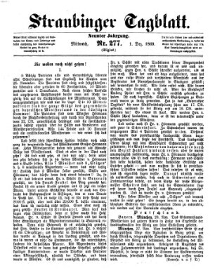 Straubinger Tagblatt Mittwoch 1. Dezember 1869