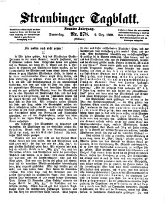 Straubinger Tagblatt Donnerstag 2. Dezember 1869