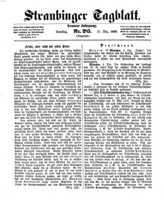 Straubinger Tagblatt Samstag 11. Dezember 1869