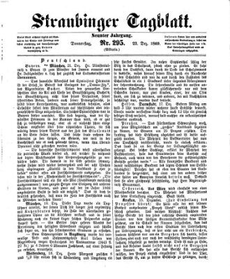 Straubinger Tagblatt Donnerstag 23. Dezember 1869