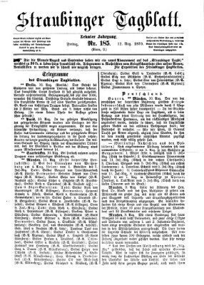 Straubinger Tagblatt Freitag 12. August 1870