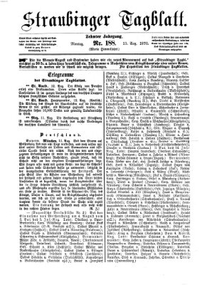 Straubinger Tagblatt Montag 15. August 1870