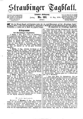 Straubinger Tagblatt Freitag 19. August 1870