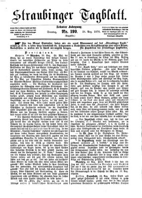 Straubinger Tagblatt Sonntag 28. August 1870