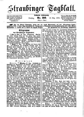 Straubinger Tagblatt Dienstag 30. August 1870