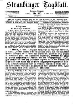 Straubinger Tagblatt Sonntag 4. September 1870