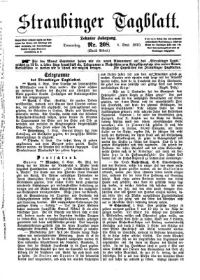 Straubinger Tagblatt Donnerstag 8. September 1870