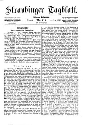 Straubinger Tagblatt Mittwoch 14. September 1870