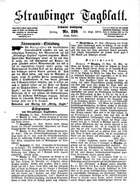 Straubinger Tagblatt Freitag 23. September 1870