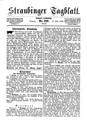 Straubinger Tagblatt Sonntag 25. September 1870