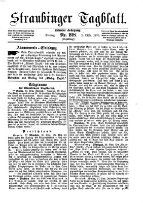 Straubinger Tagblatt Sonntag 2. Oktober 1870