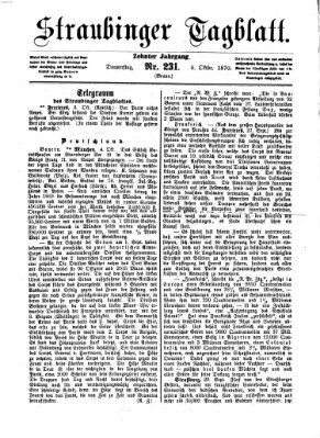 Straubinger Tagblatt Donnerstag 6. Oktober 1870