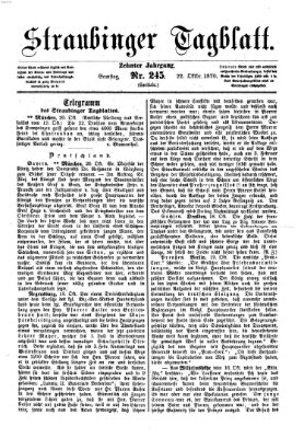 Straubinger Tagblatt Samstag 22. Oktober 1870