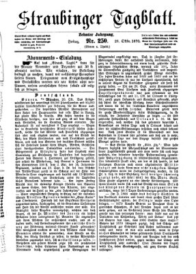 Straubinger Tagblatt Freitag 28. Oktober 1870