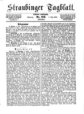 Straubinger Tagblatt Mittwoch 7. Dezember 1870