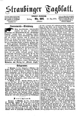 Straubinger Tagblatt Freitag 23. Dezember 1870