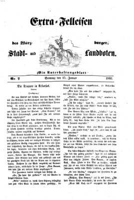 Extra-Felleisen (Würzburger Stadt- und Landbote) Sonntag 15. Januar 1860