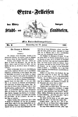 Extra-Felleisen (Würzburger Stadt- und Landbote) Donnerstag 19. Januar 1860