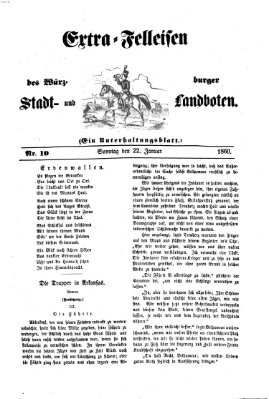 Extra-Felleisen (Würzburger Stadt- und Landbote) Sonntag 22. Januar 1860